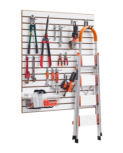 VEVOR 4 x 4 ft Slat Wall Paneling MDF White Garage Slatwall with Modular Design 