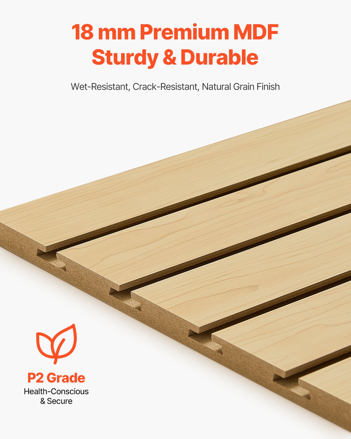 VEVOR 4 x 4 ft SlatWall Paneling MDF Natural Garage Slatwall with Modular Design 