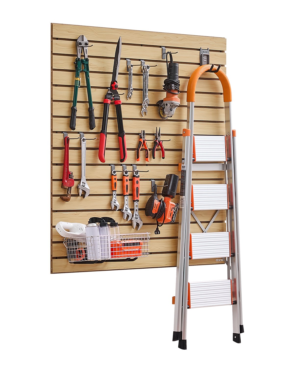 VEVOR 4 x 4 ft SlatWall Paneling MDF Natural Garage Slatwall with Modular Design 