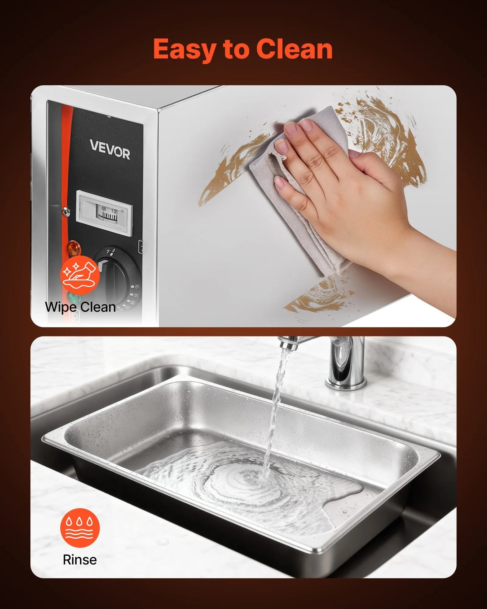 VEVOR Commercial Electric Drawer Warmer, Single-Drawer Stainless Steel Food Warmer, Freestanding Slim Warming Drawer Cabinet, 85°F–185°F Wide Temperature Range, for Restaurant, Hotel, Bakery & Kitchen 