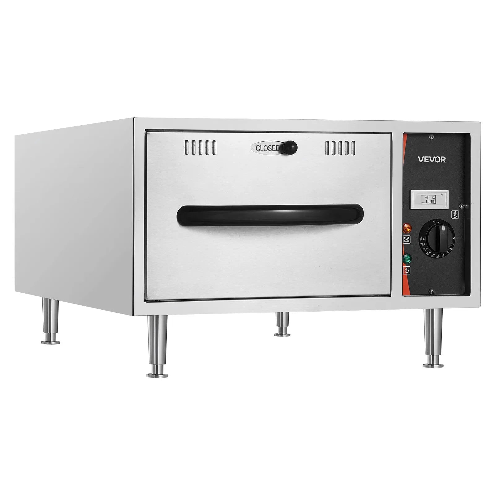 VEVOR Commercial Electric Drawer Warmer, Single-Drawer Stainless Steel Food Warmer, Freestanding Slim Warming Drawer Cabinet, 85°F–185°F Wide Temperature Range, for Restaurant, Hotel, Bakery & Kitchen 