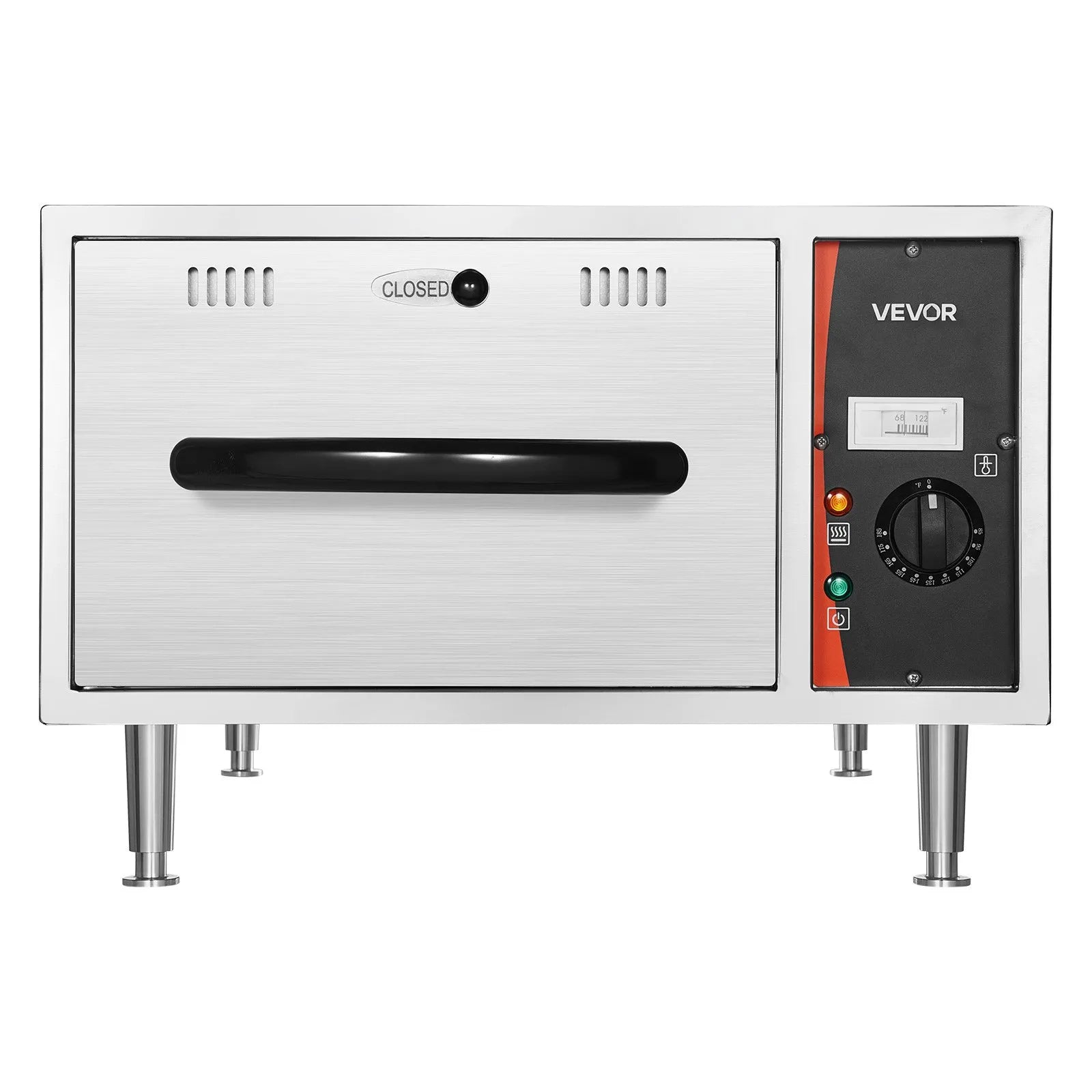 VEVOR Commercial Electric Drawer Warmer, Single-Drawer Stainless Steel Food Warmer, Freestanding Slim Warming Drawer Cabinet, 85°F–185°F Wide Temperature Range, for Restaurant, Hotel, Bakery & Kitchen 