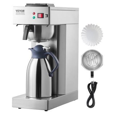 VEVOR 12 Cups Commercial Drip Coffee Maker with Thermal Carafe Restaurant Office 