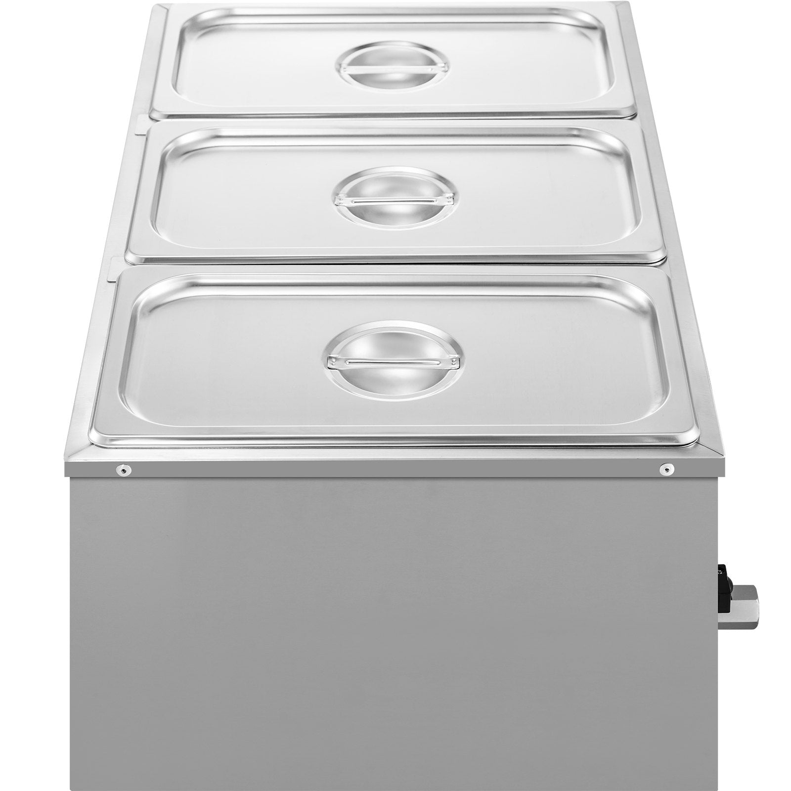 VEVOR 110V Commercial Food Warmer Electric Food Warmer 3-Pan with Tap Stainless Steel Bain Marie Buffet 850W Food Warmer Steam Table for Catering and Restaurants (3-Pan/850W) 