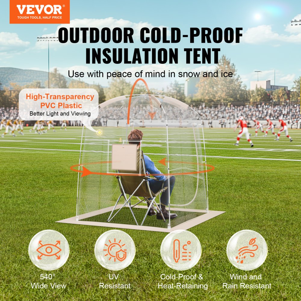 VEVOR Sports Tent Instant Tent Shelter Weather Proof 1 Person Clear Bubble Tent 