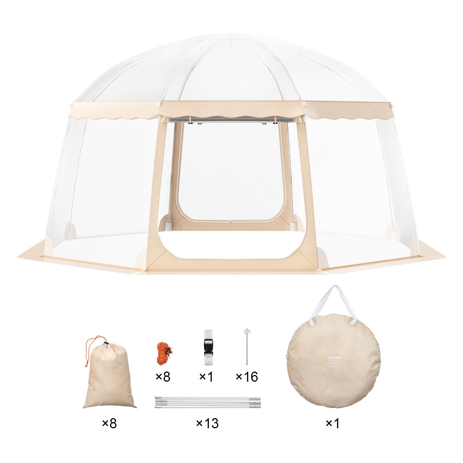 VEVOR Sports Tent Instant Pop-Up Tent Shelter Weather Proof 12-15 People Clear 