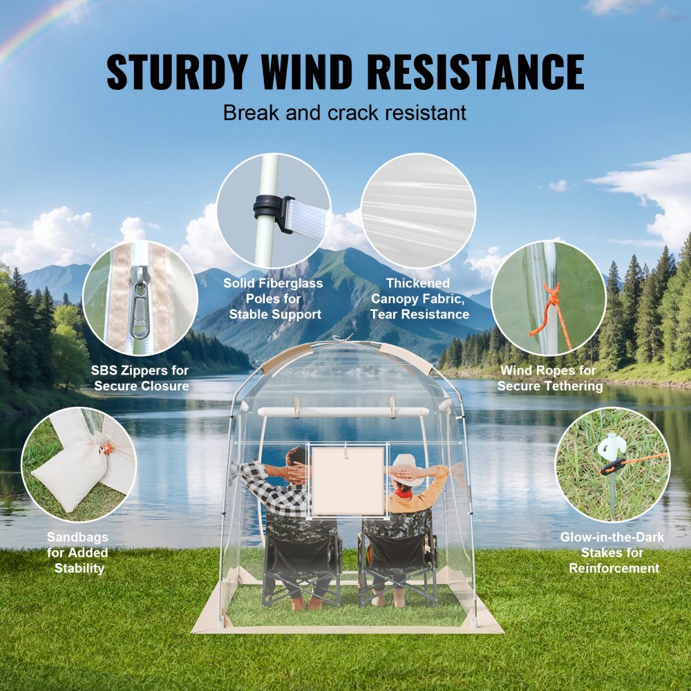 VEVOR Sports Tent Instant Tent Shelter Weather Proof 2-4 People Bubble Tent 