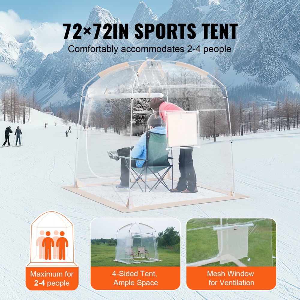VEVOR Sports Tent Instant Tent Shelter Weather Proof 2-4 People Bubble Tent 