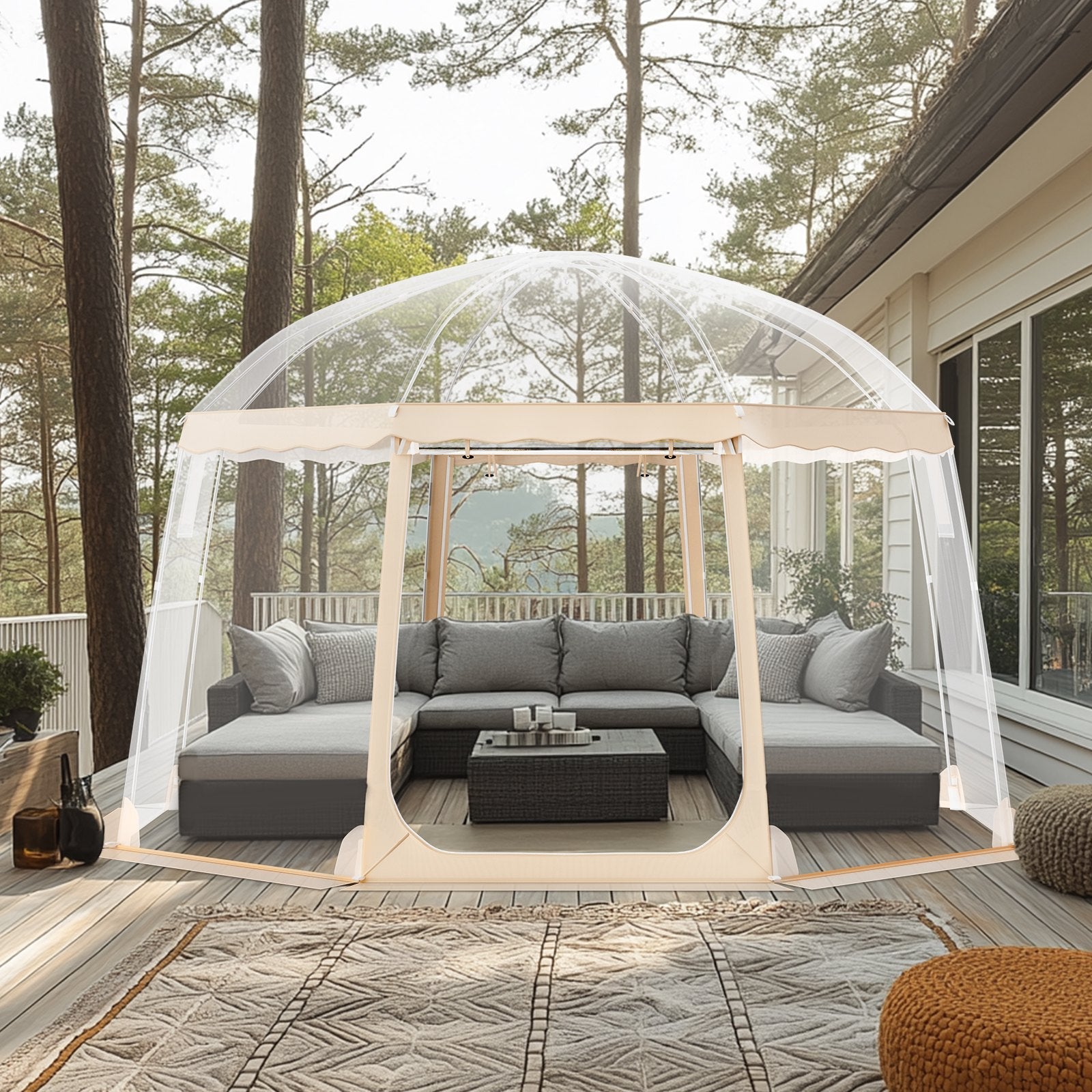VEVOR Sports Tent Instant Pop-Up Tent Shelter Weather Proof 8-10 People Clear 