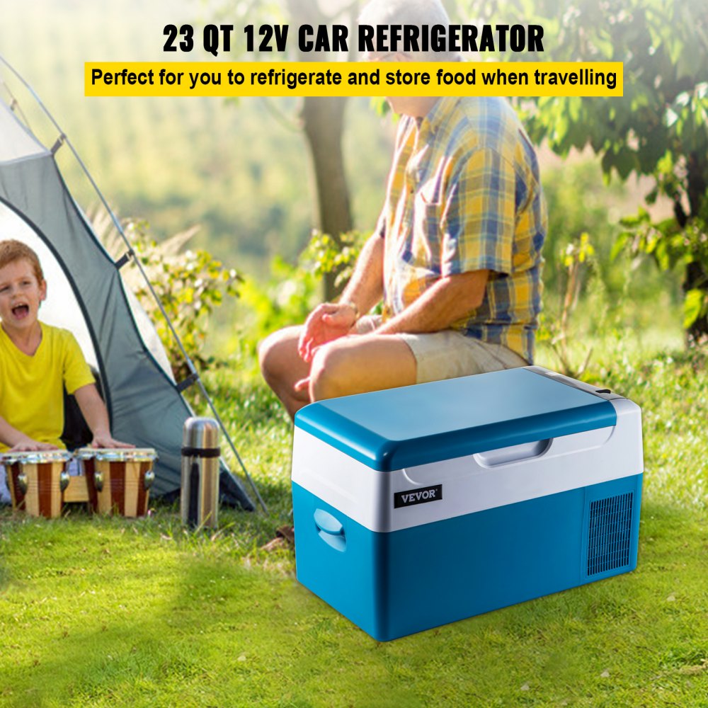 VEVOR Portable Refrigerator 23 Quart(22 Liter),12 Volt Refrigerator App Control(-4?~68?), Car Refrigerator Electric Compressor Cooler with 12/24v DC & 110-240v AC for Camping, Travel, Fishing, Outdoor 