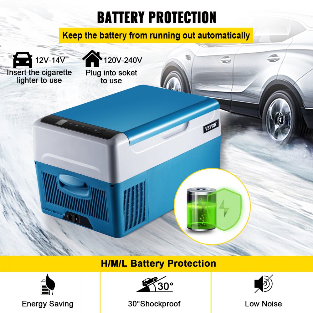 VEVOR Portable Refrigerator 23 Quart(22 Liter),12 Volt Refrigerator App Control(-4?~68?), Car Refrigerator Electric Compressor Cooler with 12/24v DC & 110-240v AC for Camping, Travel, Fishing, Outdoor 