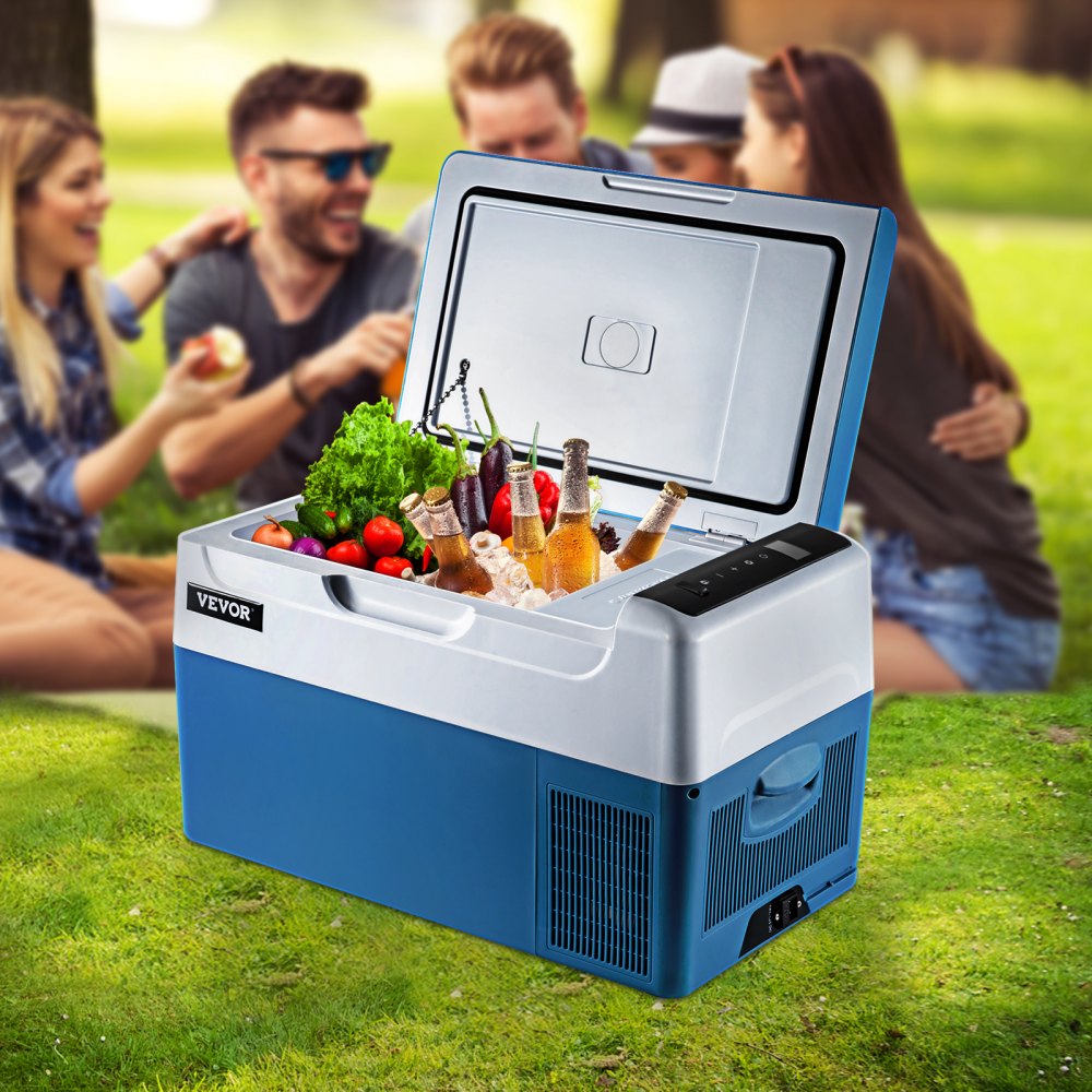 VEVOR Portable Refrigerator 23 Quart(22 Liter),12 Volt Refrigerator App Control(-4?~68?), Car Refrigerator Electric Compressor Cooler with 12/24v DC & 110-240v AC for Camping, Travel, Fishing, Outdoor 