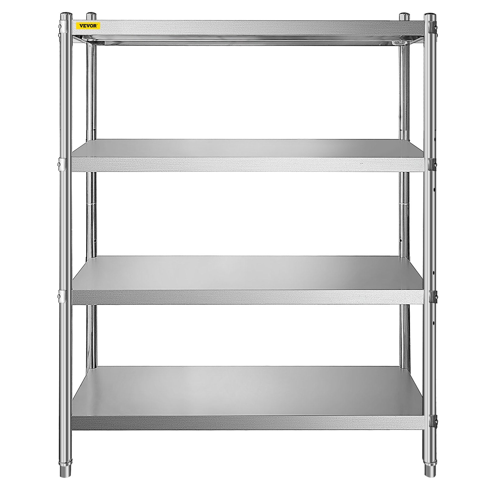 VEVOR Stainless Steel Shelving 46.8x18.5 Inch 4 Tier Adjustable Shelf Storage Unit Stainless Steel Heavy Duty Shelving for Kitchen Commercial Office Garage Storage 330lb Per Shelf 