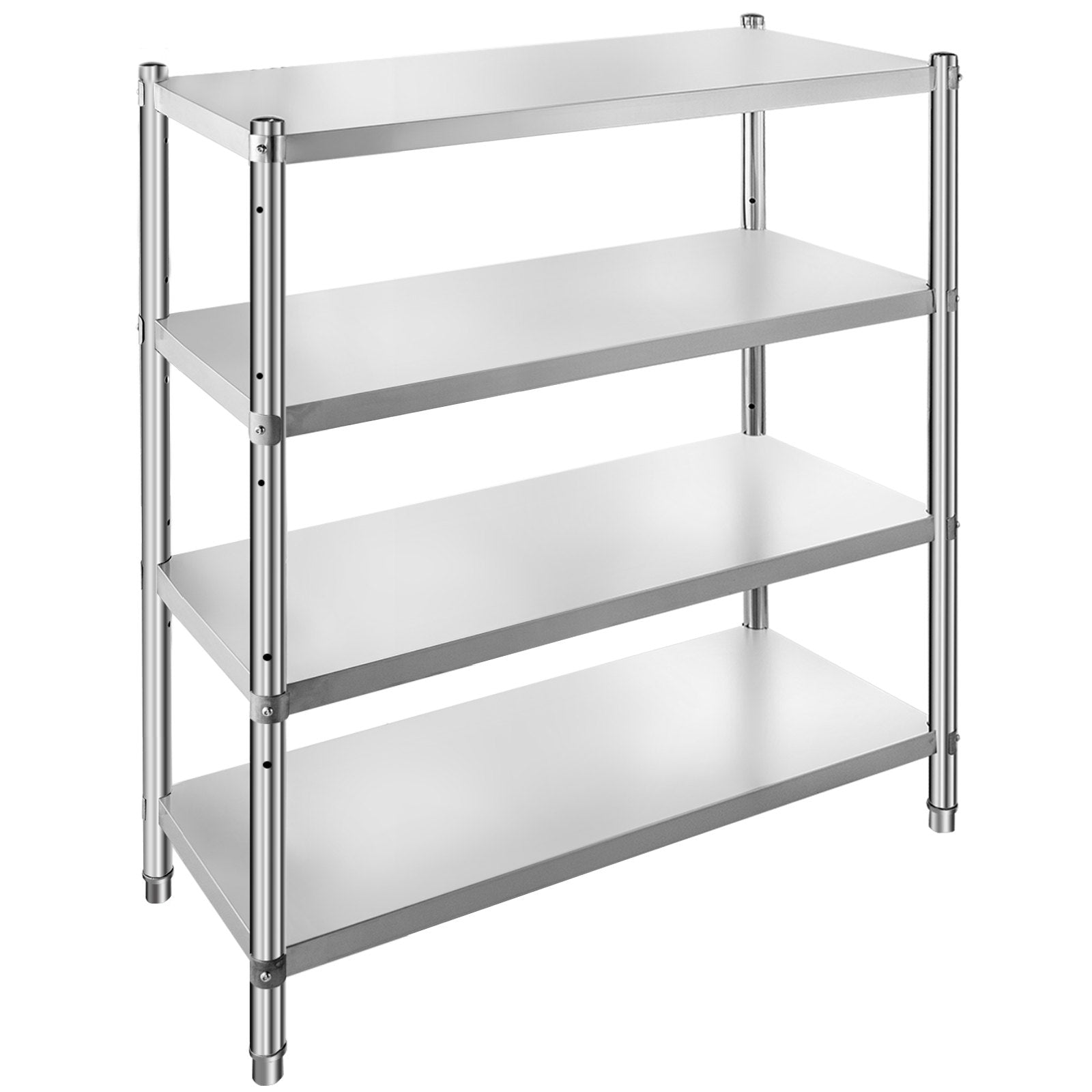 VEVOR Stainless Steel Shelving 46.8x18.5 Inch 4 Tier Adjustable Shelf Storage Unit Stainless Steel Heavy Duty Shelving for Kitchen Commercial Office Garage Storage 330lb Per Shelf 