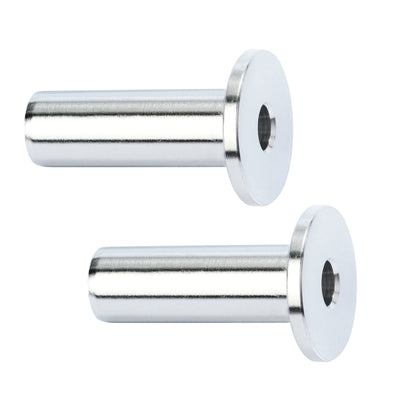 VEVOR 121 Pack T316 Stainless Steel Protector Sleeves for 1/8" Wire Rope Cable Railing, DIY Balustrade T316 Marine Grade, Come with A Free Drill Bit, Silver 