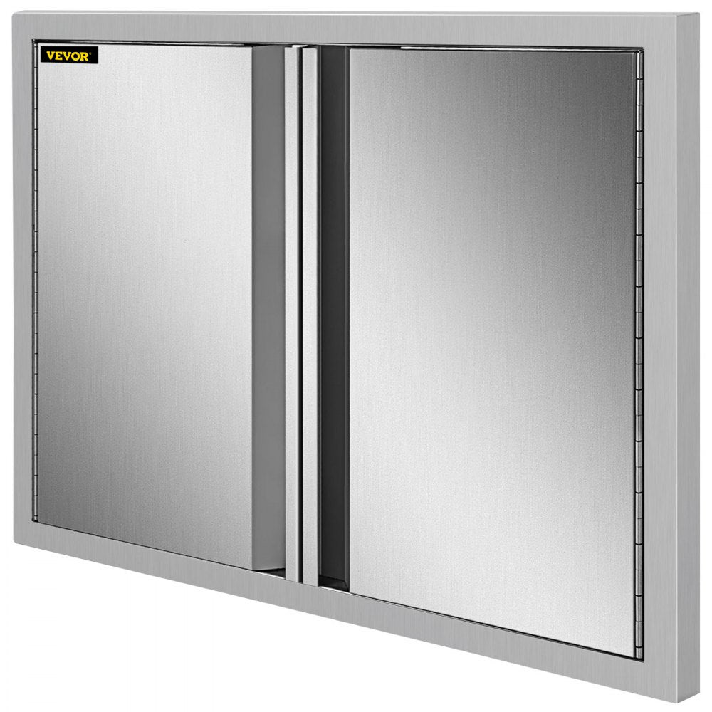 VEVOR BBQ Access Door 30.5W x 21H Inch, Double BBQ Door Stainless Steel with Recessed Handle, Outdoor Kitchen Doors for BBQ Island, Grill Station, Outside Cabinet 