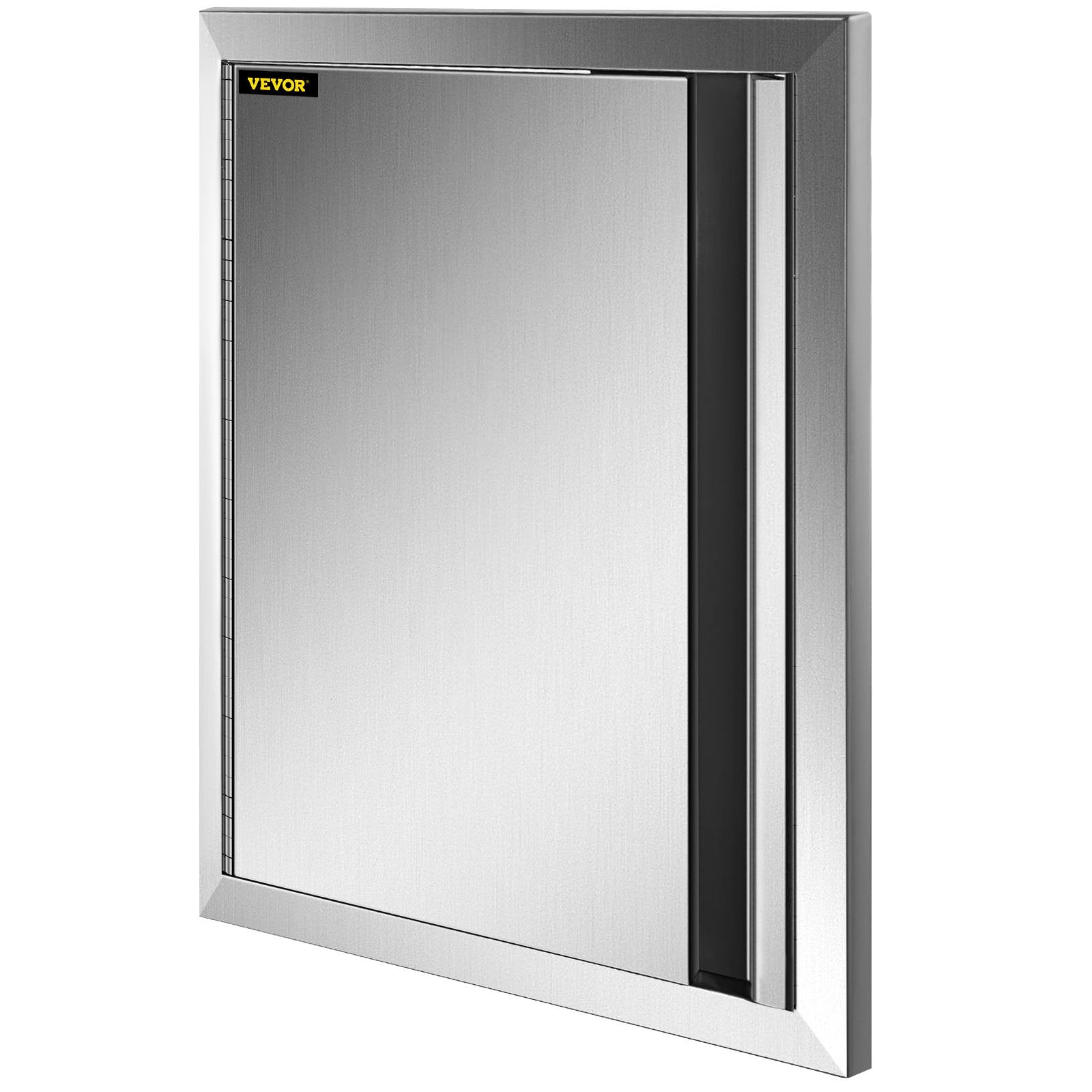 VEVOR BBQ Access Door 17W x 24H Inch, Vertical Single BBQ Door Stainless Steel with Recessed Handle, Outdoor Kitchen Doors for BBQ Island, Grill Station, Outside Cabinet 