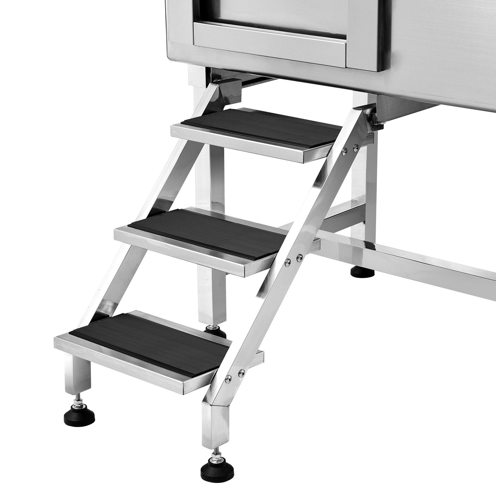 VEVOR 50" Pet Dog Bathing Station w/Stairs, Professional Stainless Steel Dog Grooming Tub w/ Soap Box, Faucet,Rich Accessory, Dog Bathtub for Large,Medium,Small Pets, Washing Sink for Home Left 