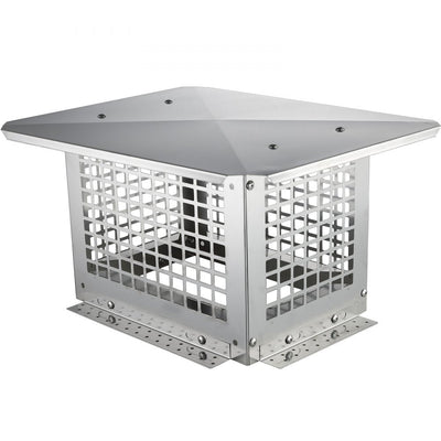 VEVOR Chimney Cap, 13 x 9 inch, 304 Stainless Steel Fireplace Chimney Cover, Not Easily Toppled & Practical Accessories & Easy Installation, Fits Mesh Flue Covers Outside Clay Flue Shingles, Silver 