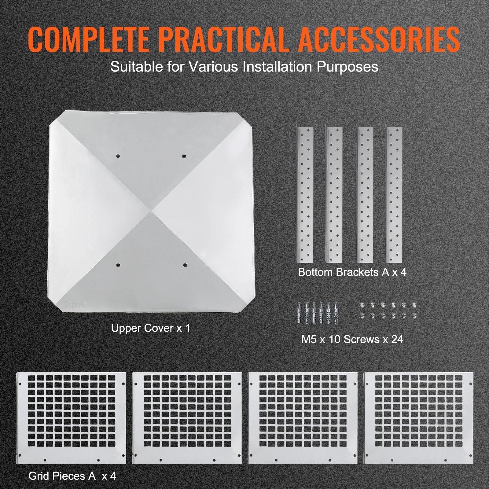 VEVOR Chimney Cap, 12 x 12 inch, 304 Stainless Steel Fireplace Chimney Cover, Not Easily Toppled & Practical Accessories & Easy Installation, Fits Mesh Flue Covers Outside Clay Flue Shingles, Silver 