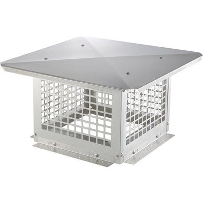 VEVOR Chimney Cap, 12 x 12 inch, 304 Stainless Steel Fireplace Chimney Cover, Not Easily Toppled & Practical Accessories & Easy Installation, Fits Mesh Flue Covers Outside Clay Flue Shingles, Silver 