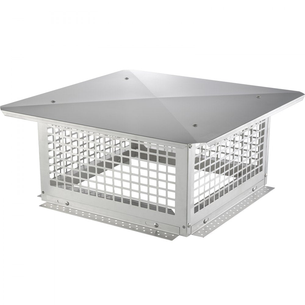 VEVOR Chimney Cap, 17 x 17 inch, 304 Stainless Steel Fireplace Chimney Cover, Not Easily Toppled & Practical Accessories & Easy Installation, Fits Mesh Flue Covers Outside Clay Flue Shingles, Silver 