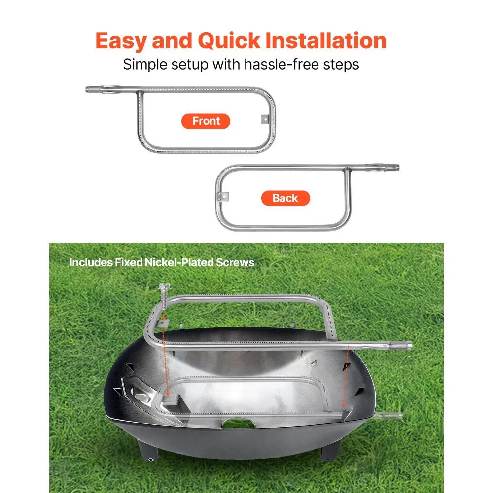 VEVOR Grill Burner Tube for Weber Q200, Q220, Q2000, Q2200, Q2400, 20.5 inch 304 Stainless Steel Tube Burner for Weber 396000, 396001, 396002, 566002, 53060001, Replacement Part 60041, 69956, 41862 