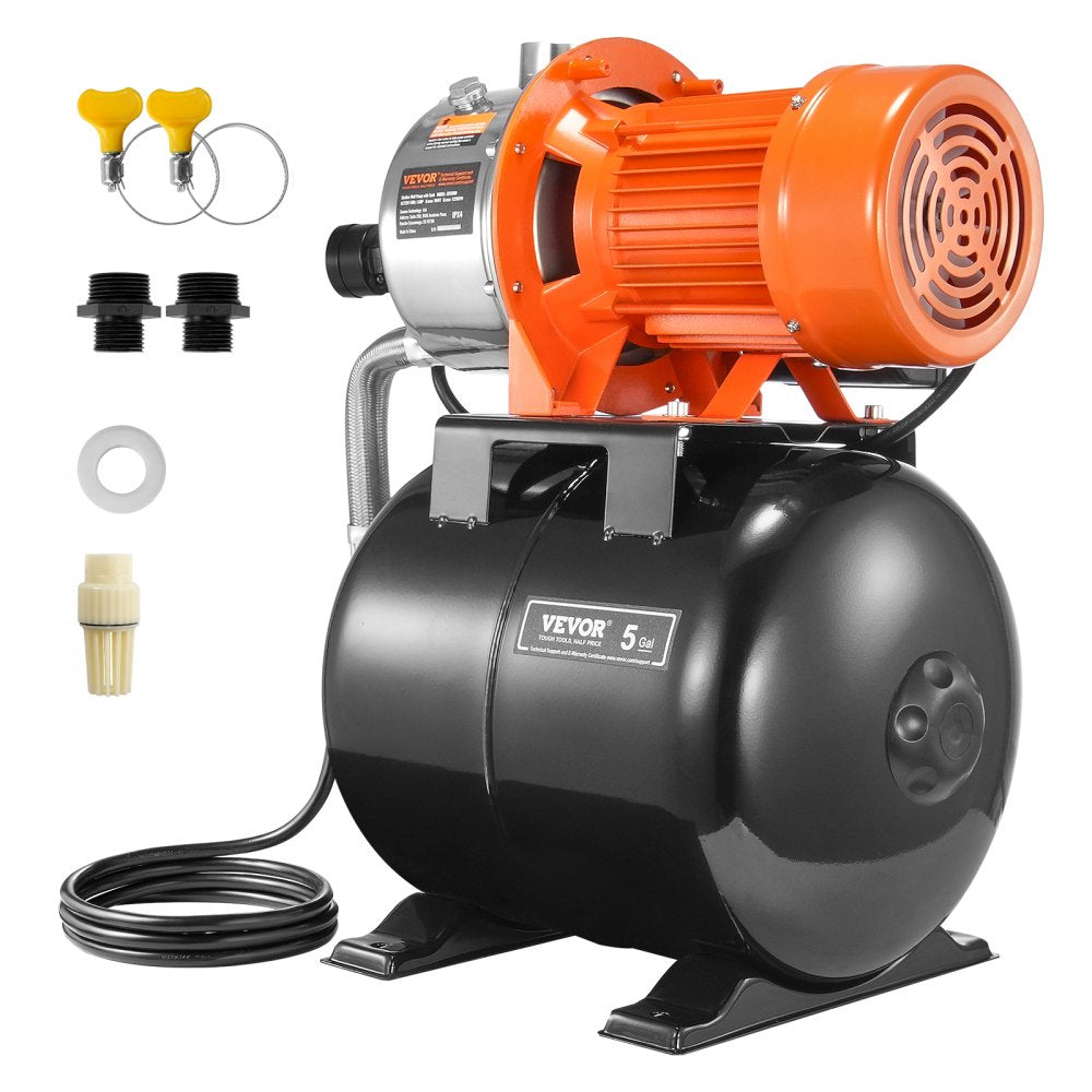 VEVOR 1.6 HP Shallow Well Pump with Pressure Tank 1320 GPH NSF Certification 