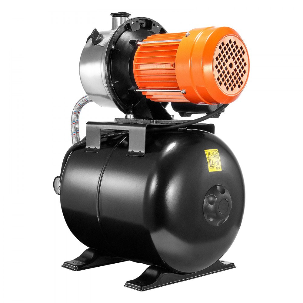 VEVOR 1HP Shallow Well Pump with Pressure Tank 1000GPH Irrigation Booster Pump 