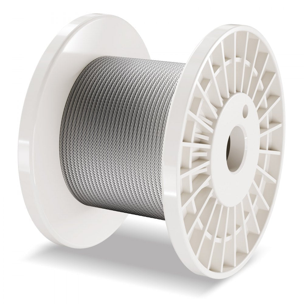 VEVOR T304 Stainless Steel Cable 1/8" 7x7 Steel Wire Rope 100 ft Cable Railing 