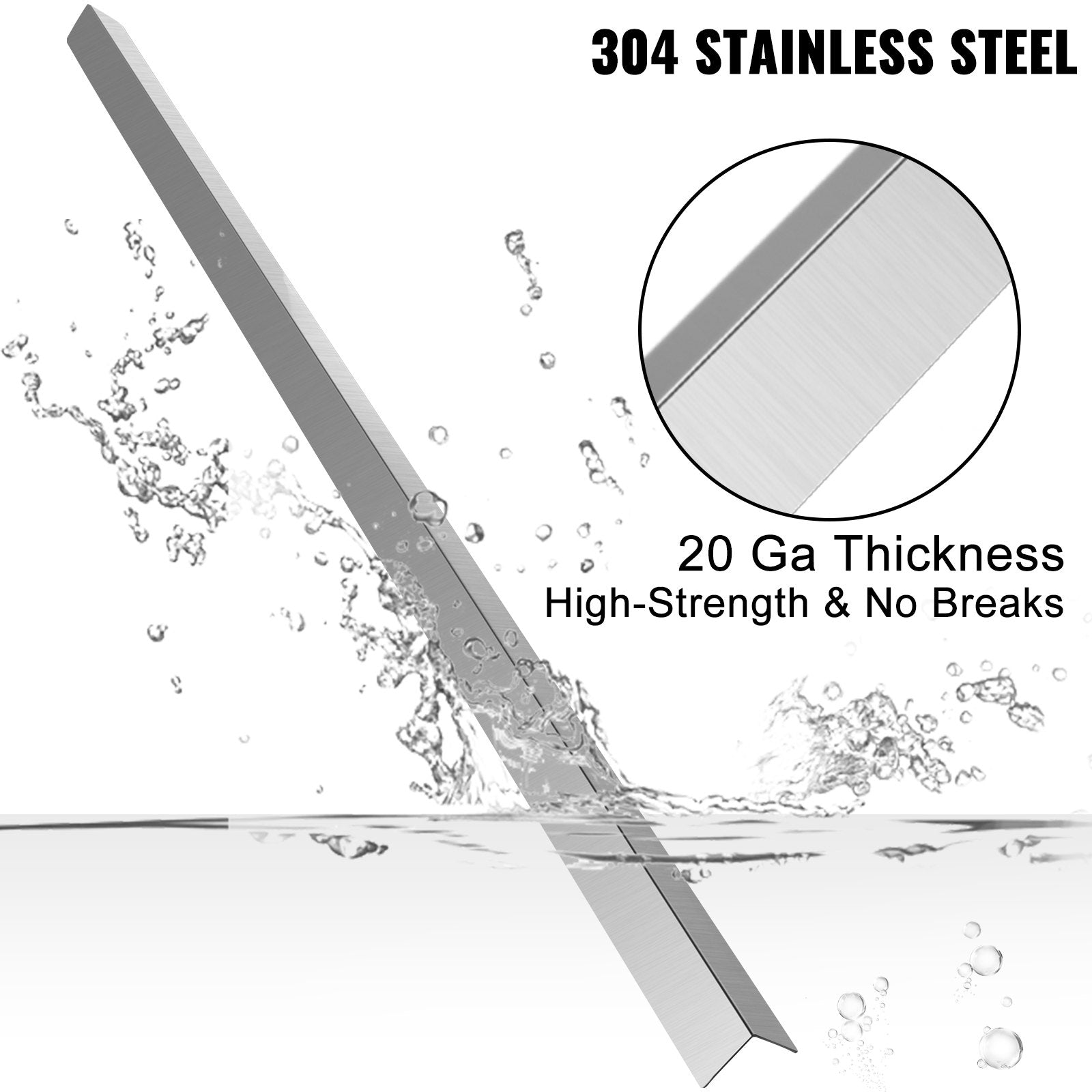 VEVOR Stainless Steel Corner Guards, 1 x 1 x 48 inch, Metal Wall Corner Protector Pack of 10 Corner Guards 20 Ga 304 Stainless Corner Guard with 90-Degree Angle for Wall Protection and Decoration 
