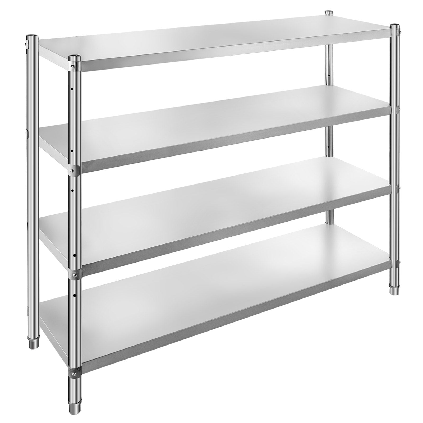 VEVOR Stainless Steel Shelving 60x18.5 Inch 4 Tier Adjustable Shelf Storage Unit Stainless Steel Heavy Duty Shelving for Kitchen Commercial Office Garage Storage 330lb Per Shelf 