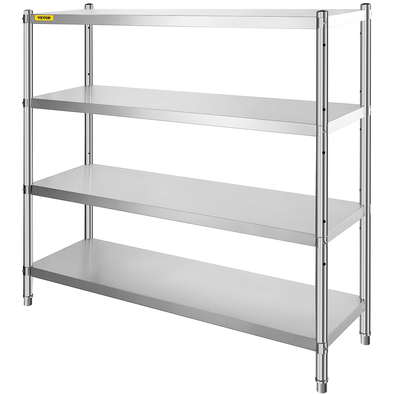 VEVOR Stainless Steel Shelving 60x18.5 Inch 4 Tier Adjustable Shelf Storage Unit Stainless Steel Heavy Duty Shelving for Kitchen Commercial Office Garage Storage 330lb Per Shelf 