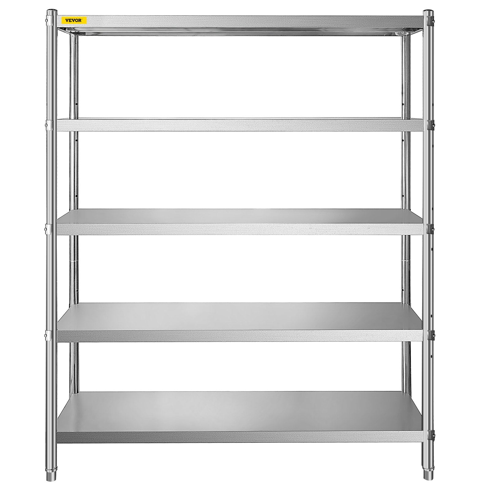 VEVOR Stainless Steel Shelving 60x18.5 Inch 5 Tier Adjustable Shelf Storage Unit Stainless Steel Heavy Duty Shelving for Kitchen Commercial Office Garage Storage 330lb Per Shelf 