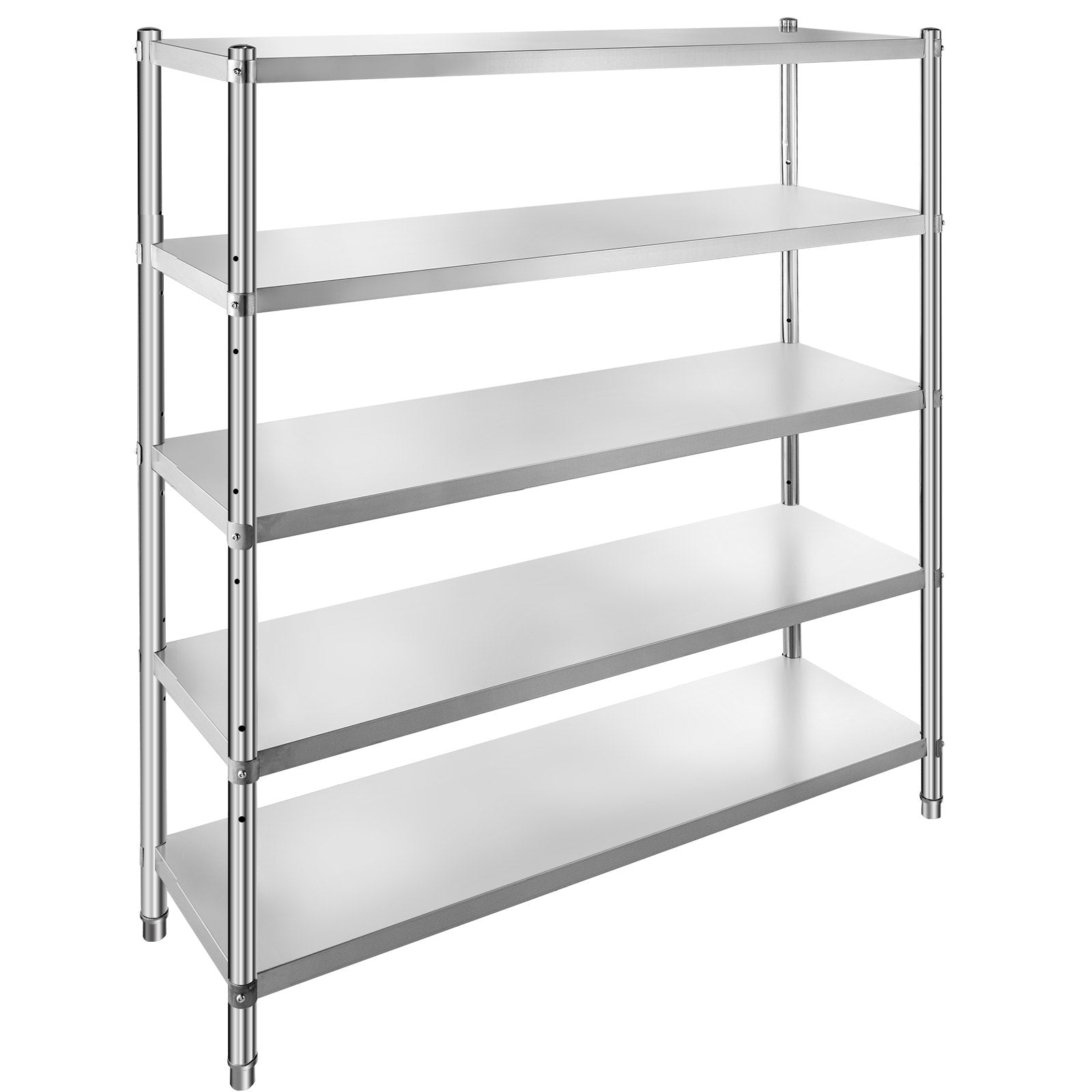 VEVOR Stainless Steel Shelving 60x18.5 Inch 5 Tier Adjustable Shelf Storage Unit Stainless Steel Heavy Duty Shelving for Kitchen Commercial Office Garage Storage 330lb Per Shelf 