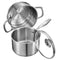 2.5 QT Stainless Steel Saucepan with Steamer Insert & Glass Lid, Tri-Ply Bottom Sauce Pot for Induction, Gas & Electric Cooktops
