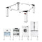 VEVOR Adjustable Laundry Pedestal Stand, 12 in Height, Heavy-Duty Steel, White