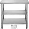 VEVOR Outdoor Food Prep Table, 24x14x33 in Commercial Stainless Steel Table, 2 Adjustable Undershelf BBQ Prep Table, Heavy Duty Kitchen Work Table, for Garage, Home, Warehouse, and Kitchen Silver