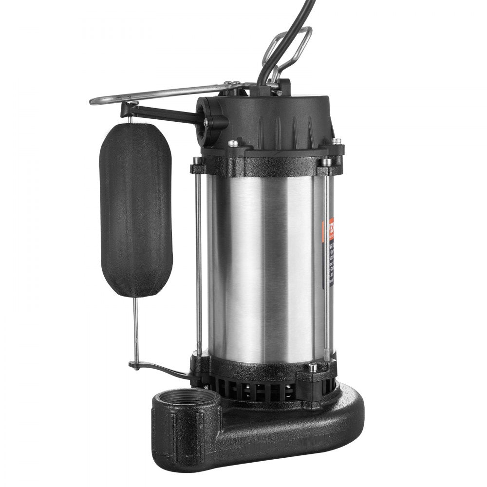 VEVOR Submersible Sewage Pump Water Pump 1HP 5770GPH 34 ft Lift for Basement 