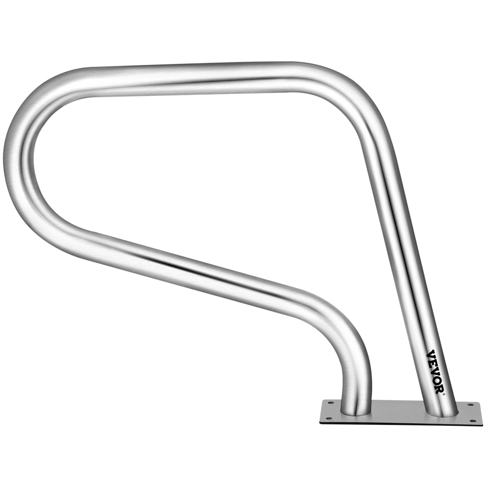 VEVOR Pool Rail 30x22" Pool Railing 304 Stainless Steel 250LBS Load Capacity Silver Rustproof Pool Handrail Humanized Swimming Pool Handrail with Blue Grip Cover & M8 Drill Bit & Self-taping Screws 