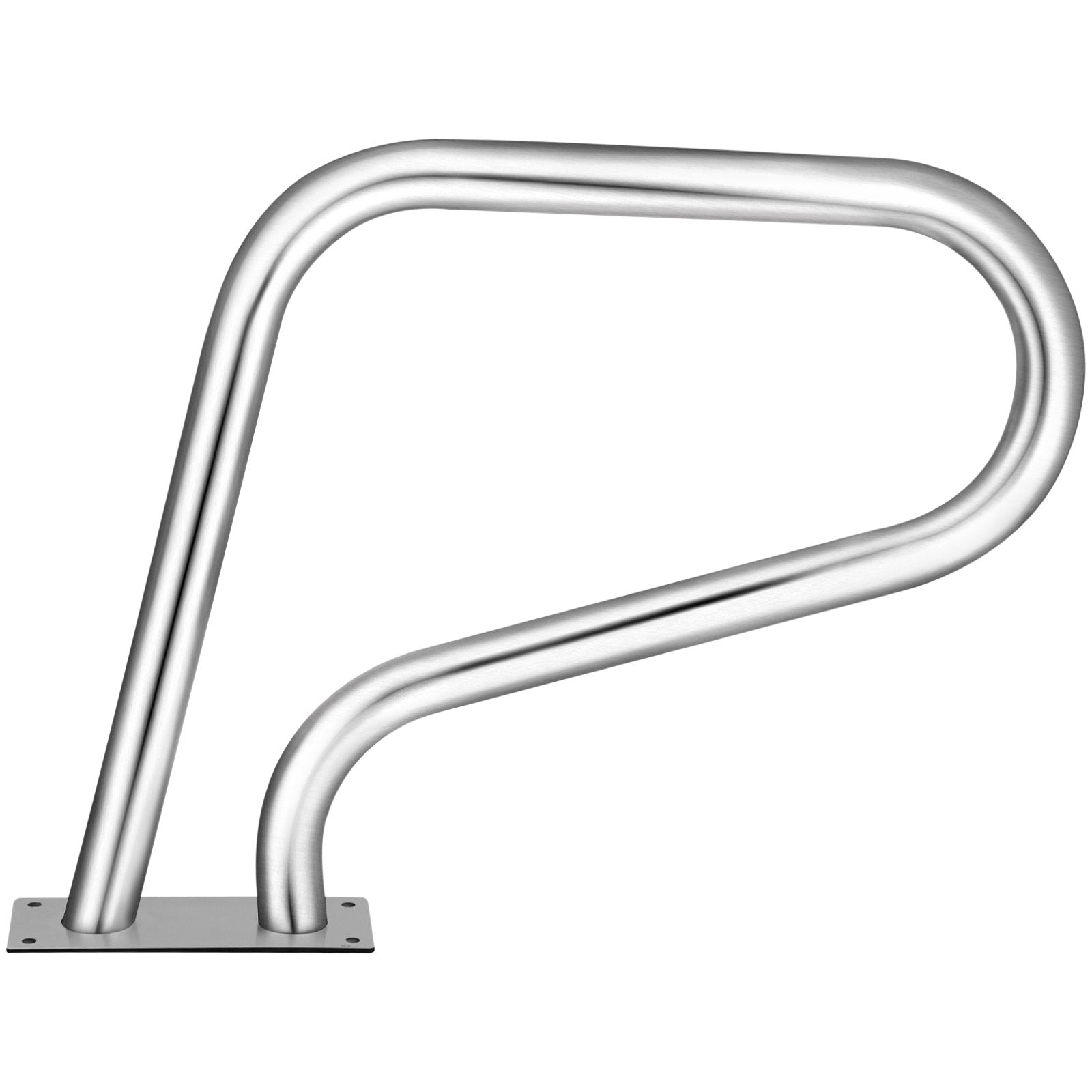 VEVOR Pool Rail 32x23" Pool Railing 304 Stainless Steel 250LBS Load Capacity Silver Rustproof Pool Handrail Humanized Swimming Pool Handrail with Blue Grip Cover & M8 Drill Bit & Self-taping Screws 