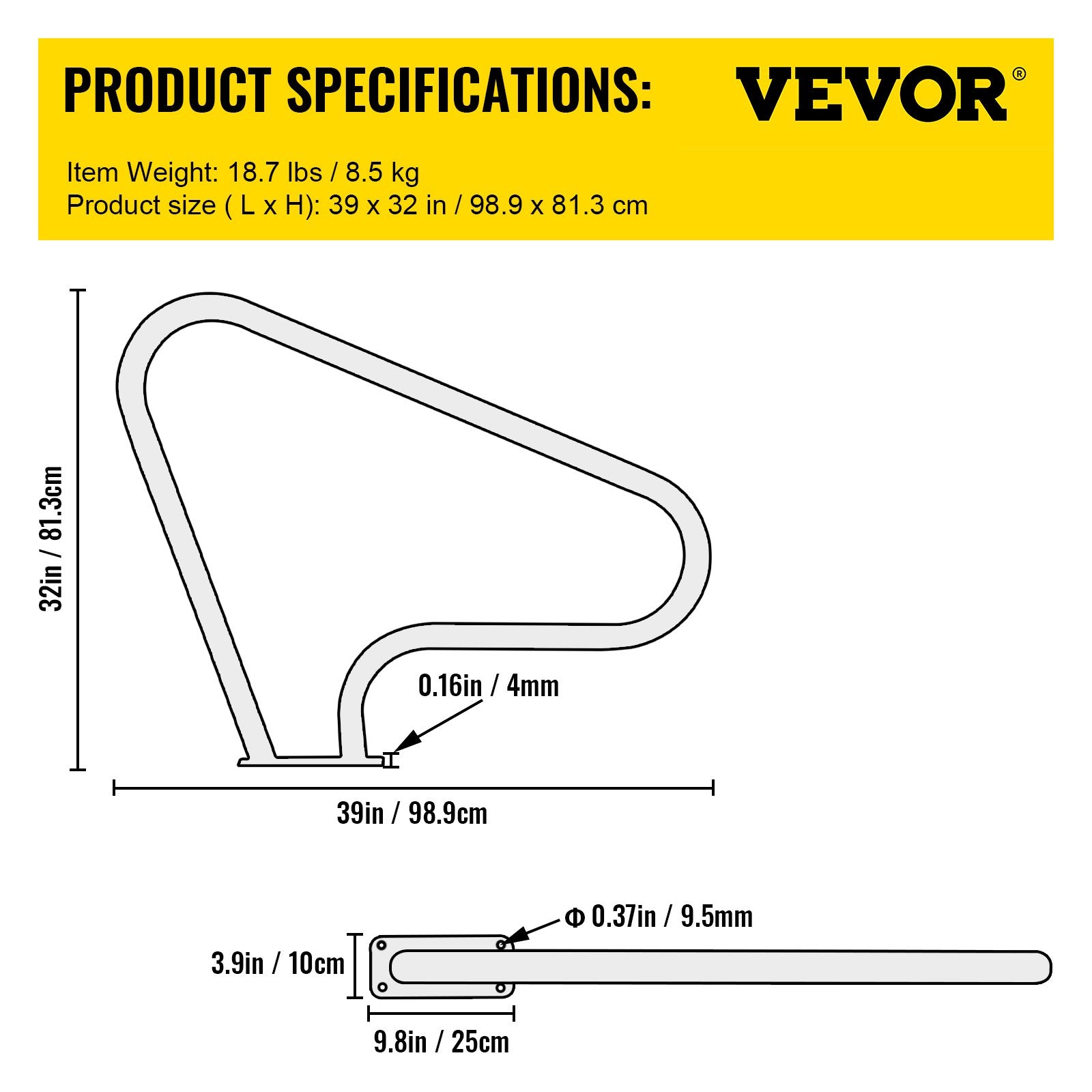 VEVOR Pool Rail 39x32" Pool Railing 304 Stainless Steel 250LBS Load Capacity Silver Rustproof Pool Handrail Humanized Swimming Pool Handrail with Blue Grip Cover & M8 Drill Bit & Self-taping Screws 