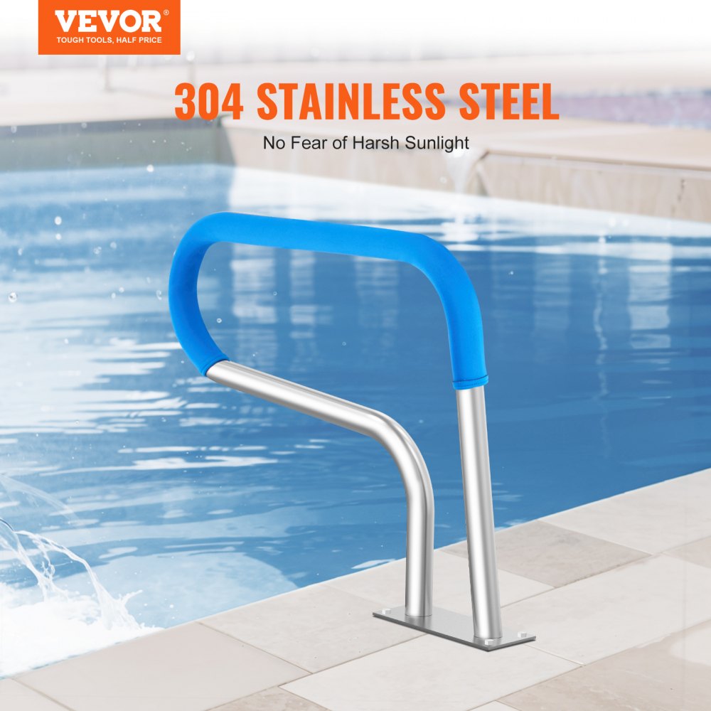 VEVOR Pool Handrail 32 x 23 inch Stainless Steel with Base Plate for Spas 