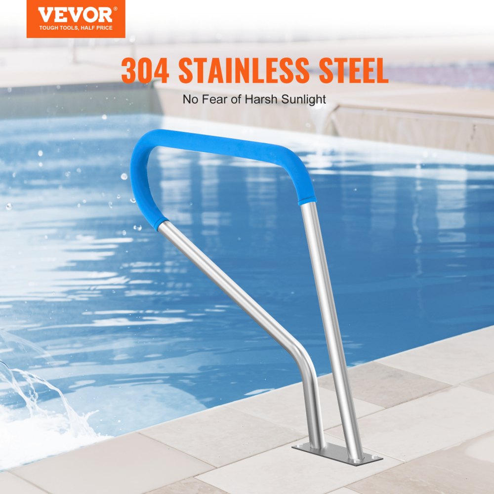 VEVOR Pool Handrail 39 x 32 inch Stainless Steel with Base Plate for Spas 