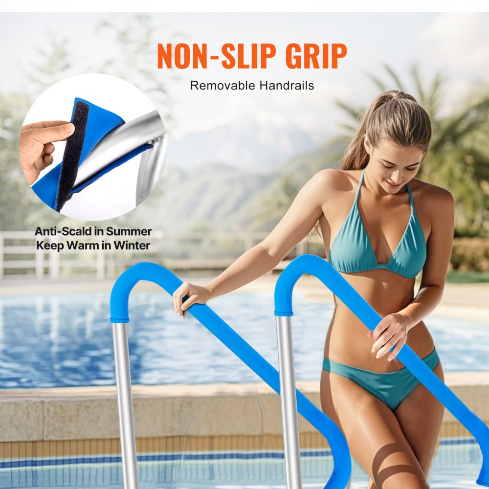 VEVOR Pool Handrail 2 PCS 48x36in Stainless Steel with Base Plate for Spas 