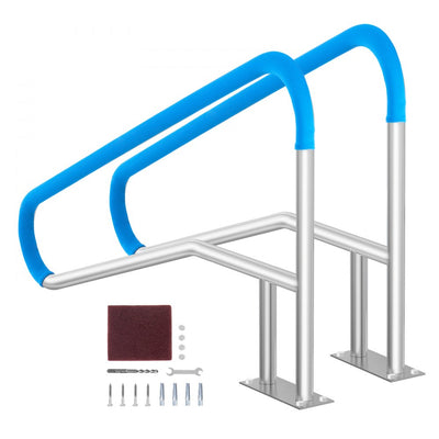 VEVOR Pool Handrail 2 PCS 55 x 32 inch Stainless Steel with Base Plate for Spas 