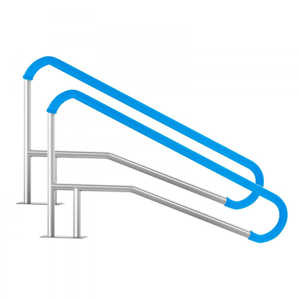 VEVOR Pool Handrail 2 PCS 55 x 32 inch Stainless Steel with Base Plate for Spas 