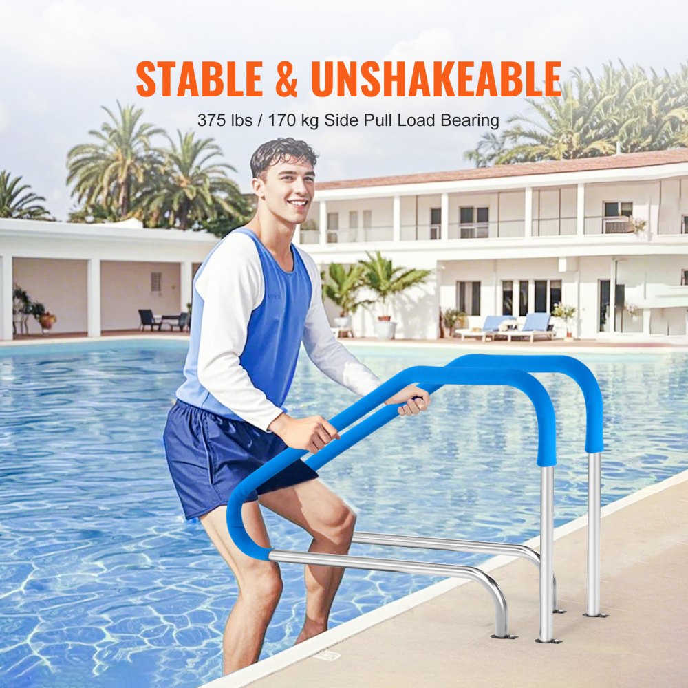 VEVOR Pool Handrail 46 x 37 inch Stainless Steel (Pre-built) for Indoor/Outdoor 