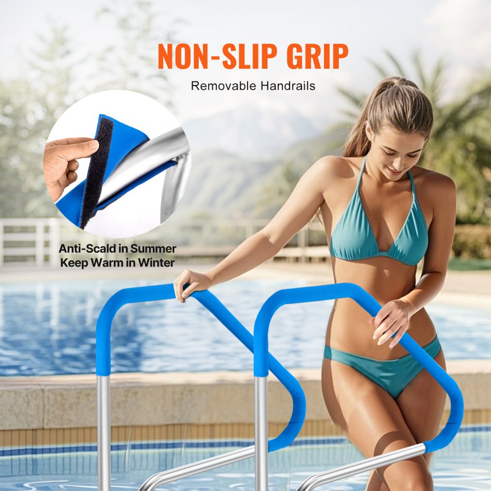 VEVOR Pool Handrail 46 x 37 inch Stainless Steel (Pre-built) for Indoor/Outdoor 