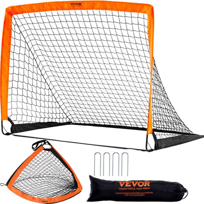 VEVOR Portable Soccer Goal, 4x3 ft Kids Backyard Soccer Net, Foldable Pop Up Practice Soccer Net, Mini Youth Training Soccer Goal Set, All-Weather Indoor Outdoor Soccer Goals with Carry Bag, 1 Pack 